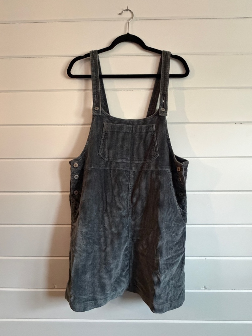 American Eagle Outfitters Gray Corduroy Overall Dress